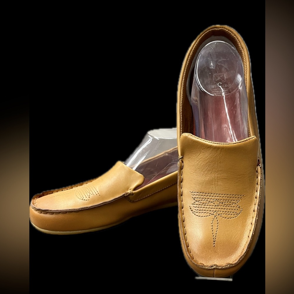 Twisted X Tan Moccasin-Style Loafers Slip/on Leather Tan Slippers Womens 11 - Picture 8 of 14